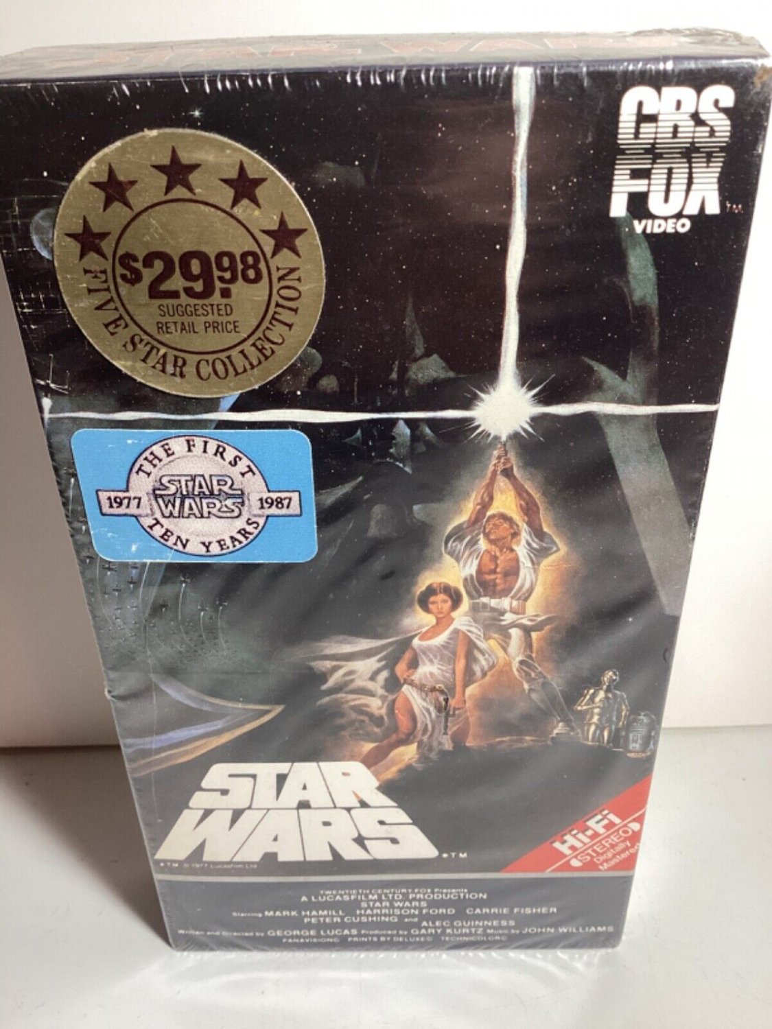 1984 Star Wars VHS Factory Sealed VCR Tape CBS FOX VIDEO 1977 Film