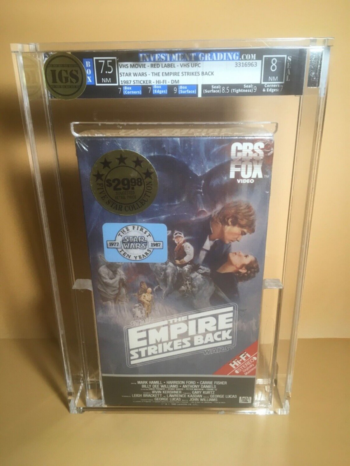 Empire Strikes Back VHS 1984 Star Wars CBS FOX Factory Sealed Graded