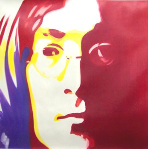 C03 red blue JOHN LENNON Pop Art Oil Painting 30"30