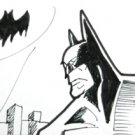 c11 ACEO Batman n Bat logo Pop Art Original Drawing 2.5 x3.5" Free Shipping