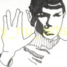 c01 ACEO Star Trek's Spock Original Drawing 2.5 x3.5" Free Shipping