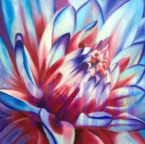 019    Flowers Pop Art Modern Painting purple clr 20"20