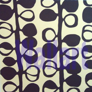072 Brown leaves pattern painting on Canvas on 20"20