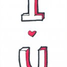 c49 I love U Aceo Original Graffiti pop art Hand Draw