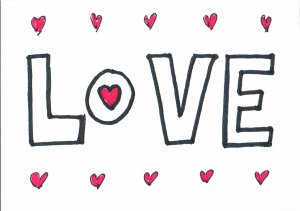 c47 LOVE Aceo Original Graffiti pop art Hand Drawing