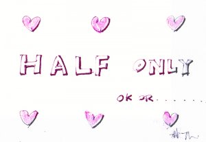 c37 Aceo Original Graffiti pop art Hand Drawing love Half Only