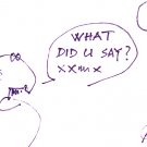 c35 Aceo Original Graffiti pop art Hand Drawing what did u say