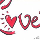 c57 Love word Aceo Original pop art Hand Drawing