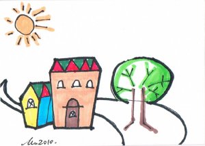 c61 Home Sweet Home ACEO Original pop art Hand Drawing