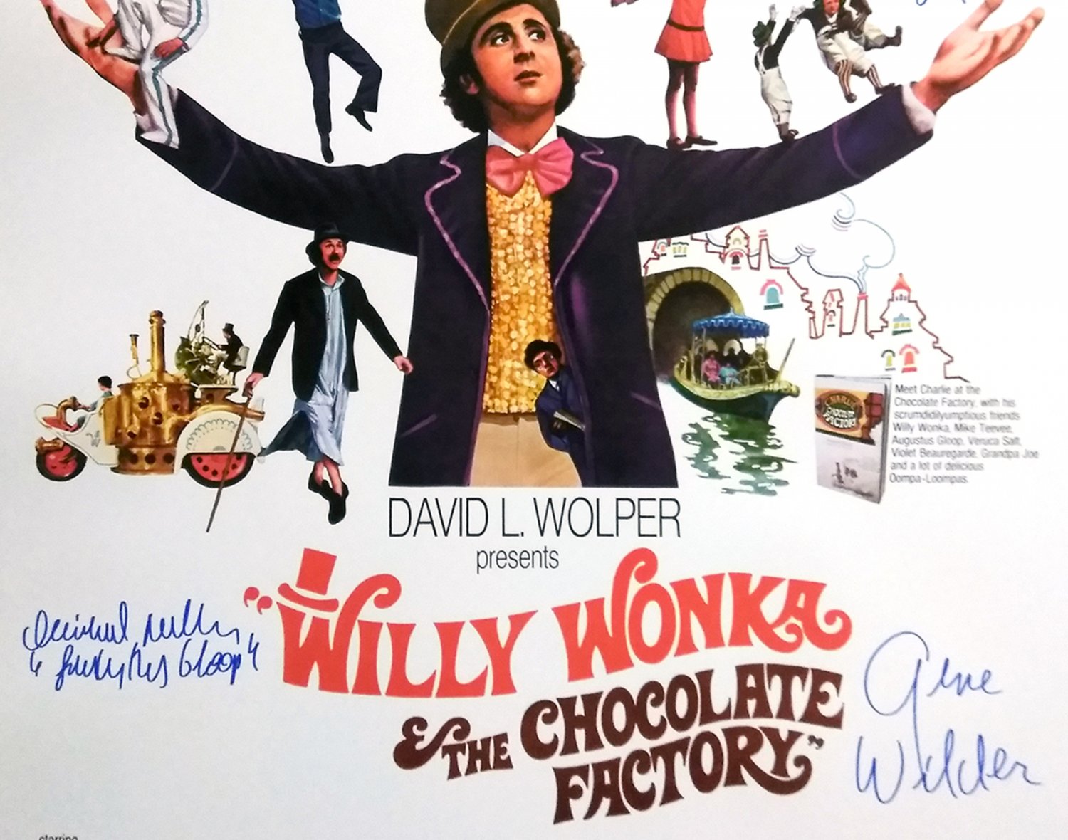 signed WILLY WONKA AND THE CHOCOLATE FACTORY MOVIE Poster by 7 members ...