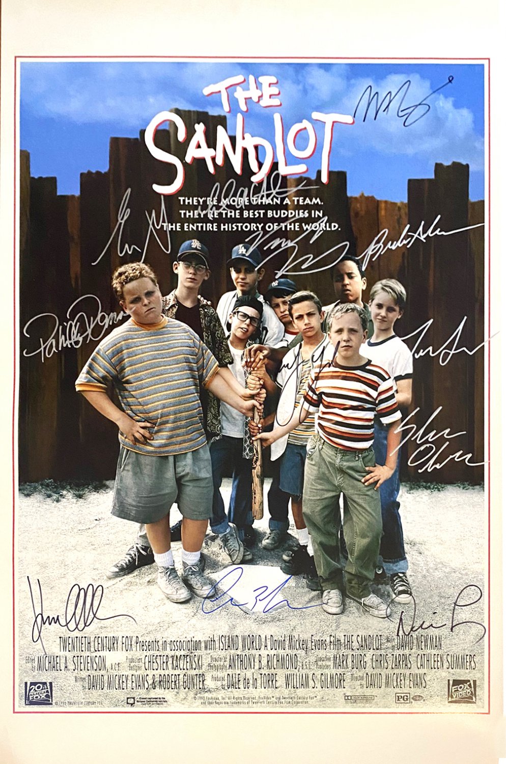 Signed THE SANDLOT Standing Movie Poster by 12 members of the Cast