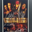 signed PIRATES OF THE CARIBBEAN Movie Poster by 4 members of the Cast COA