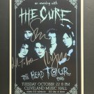 signed THE CURE - THE HEAD TOUR 1985 Poster by 3 band members - includes COA
