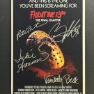 signed FRIDAY THE 13TH THE FINAL CHAPTER Movie Poster by 4 members of the Cast - includes COA signed FRIDAY THE 13TH THE FINAL CHAPTER Movie Poster by 4 members of the Cast - includes COA