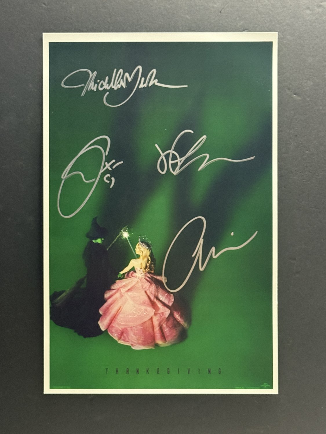 signed WICKED Movie Poster by 4 members of the Cast - includes COA