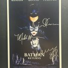signed BATMAN RETURNS Movie Poster by 3 members of the Cast - includes COA