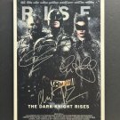 signed THE DARK KNIGHT RISES The Legend Ends Movie Poster by 3 members of the Cast - includes COA