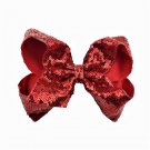 Sequin bows,sequin hair bows, large shiny bows for girls, 6 inch bows with clip