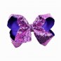 Sequin bows,sequin hair bows, large shiny bows for girls, 6 inch bows with clip