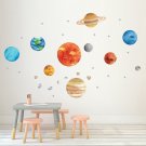 The Watercolor Solar System Kids Wall Stickers with kid's name