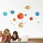 The Watercolor Solar System Kids Wall Stickers with kid's name