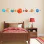 The Watercolor Solar System Kids Wall Stickers with kid's name