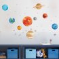 The Watercolor Solar System Kids Wall Stickers with kid's name