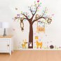 Monkeys and Giraffe Wall Decals with kid's name Boys and Girls Bedroom WallStickers