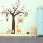 Monkeys and Giraffe Wall Decals with kid's name Boys and Girls Bedroom WallStickers