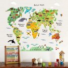 Animal world map Wall Decoration Wall Decals Girls boys Bedroom
