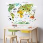 Animal world map Wall Decoration Wall Decals Girls boys Bedroom