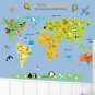 Animal world map Wall Decoration Wall Decals Girls boys Bedroom
