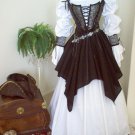 Pirate Renaissance Wedding Gown Dress Costume Skulls Bodice Chemise Shirt Included