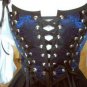 Complete Blue Pirate Renaissance Steampunk Bodice Cuffs Lacing And Skirt Set Shirt Included.