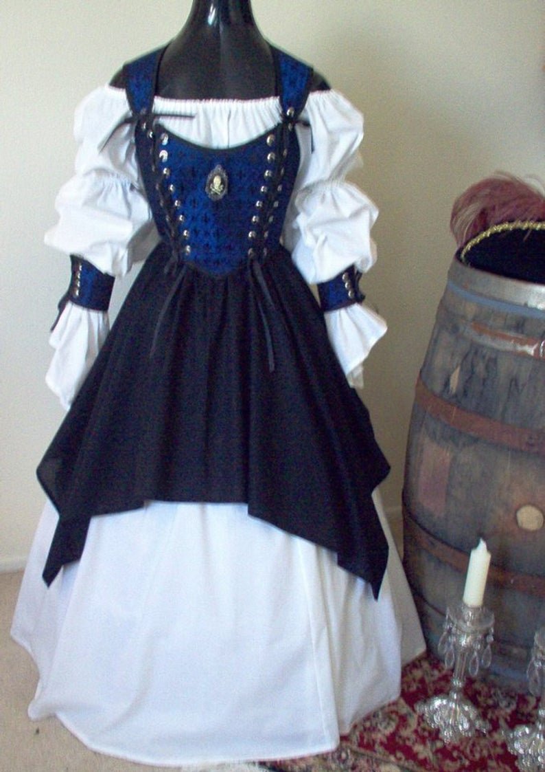 Complete Fleur De Lis Renaissance Pirate Wench Costume. Shirt Included.