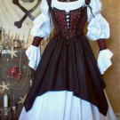Complete Red Black Skulls Pirate Renaissance Steampunk Costume. Different Fabrics Avail. Shirt Incl.