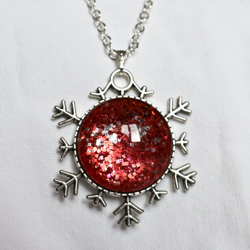 Snowflake Pendant Necklace - Festive
