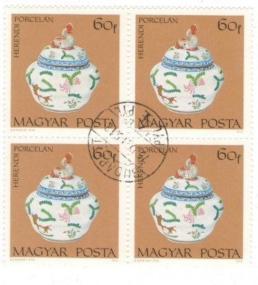 1972 Hungary CTO Block:&Acirc;&nbsp;&Acirc;&nbsp;Herend Porcelain