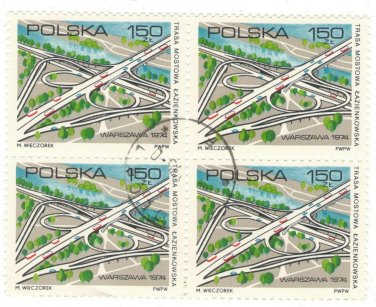 1974 Poland CTO Block - Cloverleaf Interchange
