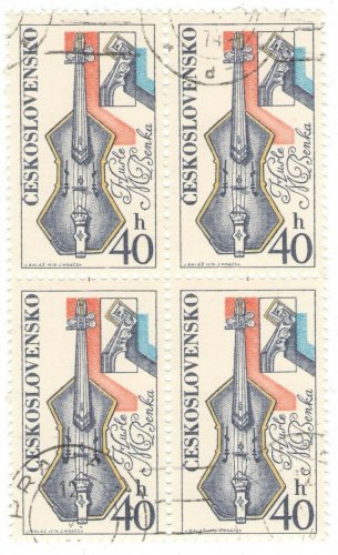 1974 Czechoslovakia CTO Block -&Acirc;&nbsp;Musical Instruments