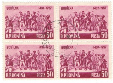1957 Romania CTO Block: The 520th Anniversary of the Peasant Uprising in Bobilna