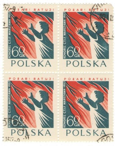 1957 Poland CTO Block: Fire Brigade