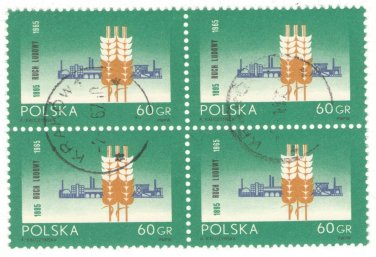1965 Poland CTO Block:&Acirc;&nbsp; The 70th Anniversary of the Peasant Movement