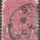 1897-1903 New South Wales Stamp (Used) - Coat of Arms, Queen Victoria, Lyrebird