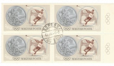 1965 Hungary CTO Block:&Acirc;&nbsp;&Acirc;&nbsp;Olympic Medals won by Hungarian Team