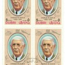 1972 Dubai CTO Airmail Block - Famous People (Charles de Gaulle)