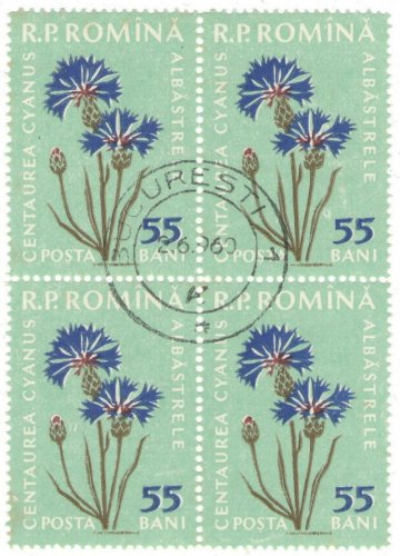 1959 Romania CTO Block:&Acirc;&nbsp; Flora (Colchicum autumnale)
