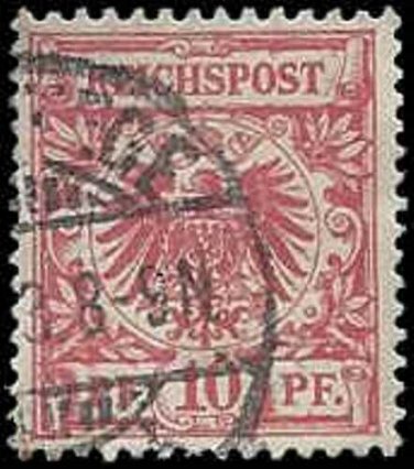 1889-1900 Germany Stamp Used - Imperial Eagle 10 Pf