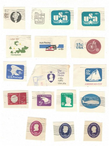 (30) United States Used Embossed Cut Squares