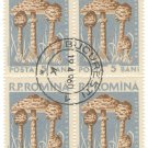 (5) 1958 Romania CTO Block:  Mushrooms